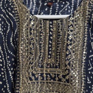 Brand New 
Elegant Navy and Gold Embroidered Women's Top